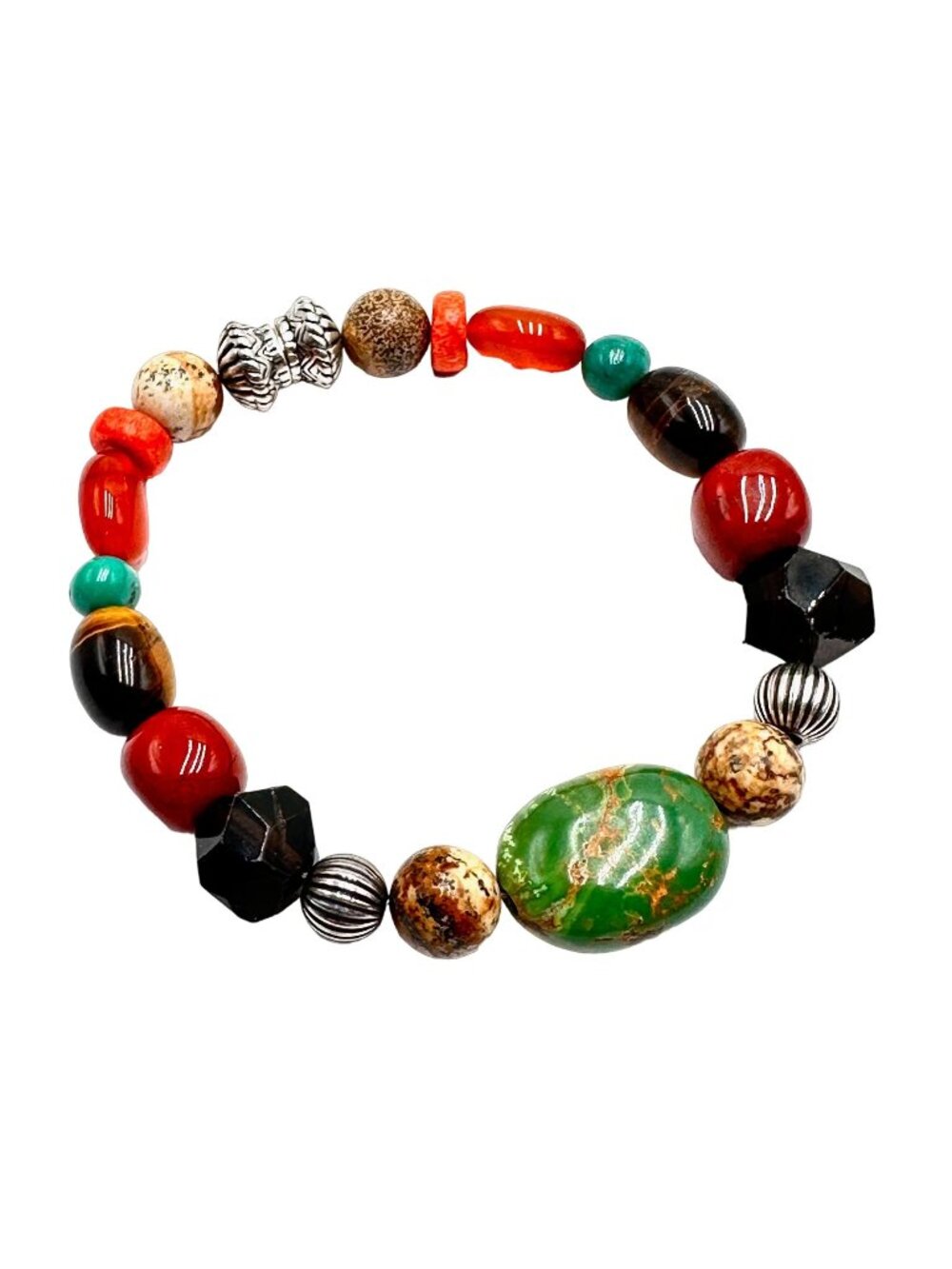 Carolyn Pollack Bracelet Sterling Silver Multi Gemstone Magnetic Clasp